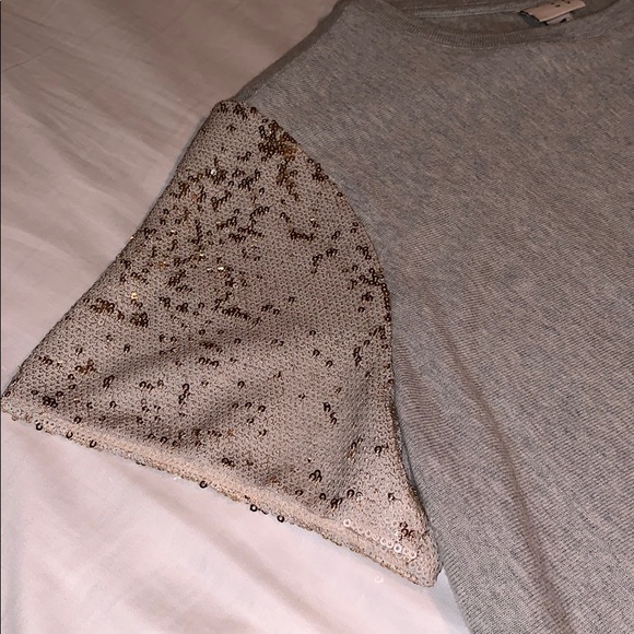 A New Day Shirt Sleeve Sweater w/Sequin Sleeves - Picture 3 of 5